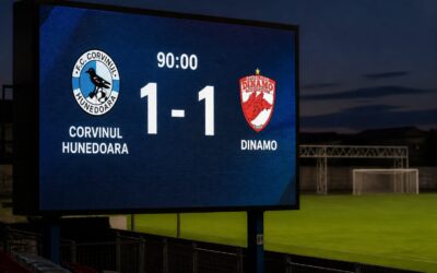 Dinamo a remizat cu Corvinul la Arad și poate pierde primul loc în Superligă