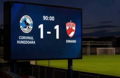 Dinamo a remizat cu Corvinul la Arad și poate pierde primul loc în Superligă