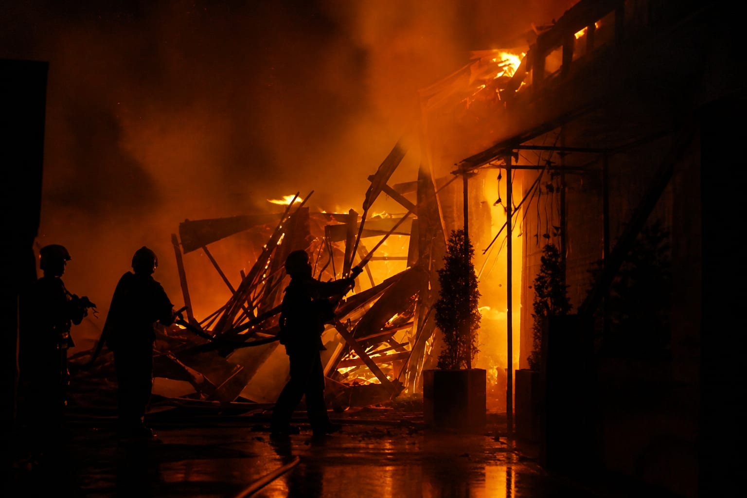 Pompieri la incendiu în urma atacurilor rusești