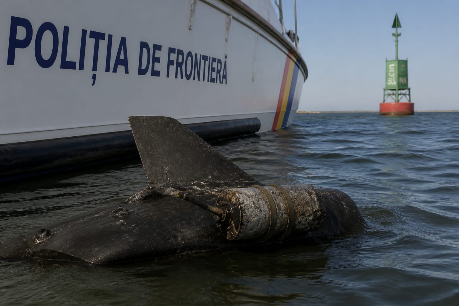 Două fragmente de drone cu exploziv neutralizate în 48 de ore pe rutele maritime din apropierea Sulinei